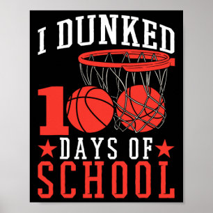 100 Days Of School Bysketbyll Kids  Poster