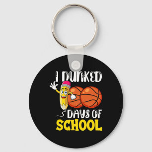 100 Days Of School Bysketbyll Teacher Student Key Ring