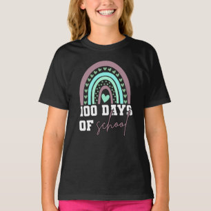 100 days of School Celebration Cute Rainbow T-Shirt