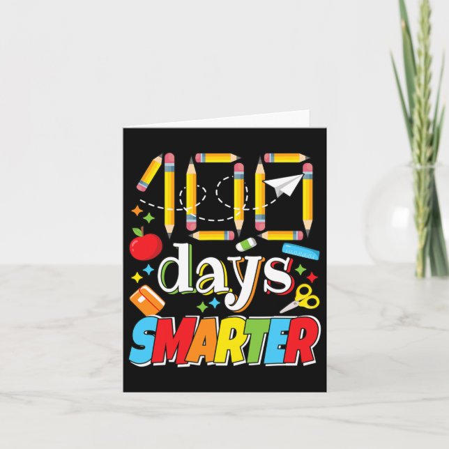 100 Days Of School Celebration Teacher Student 100 Card (Front)