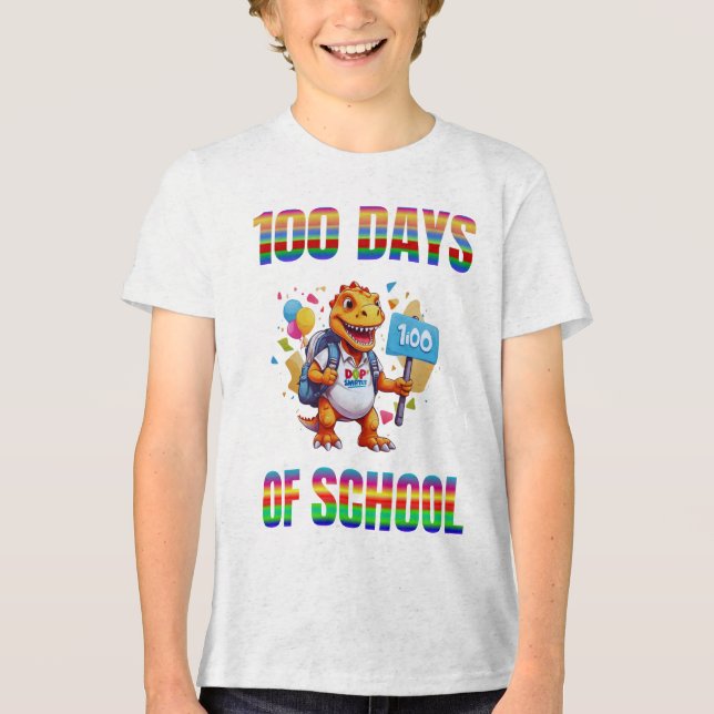 100 Days of School Celebration" Tri-Blend Shirt (Front)
