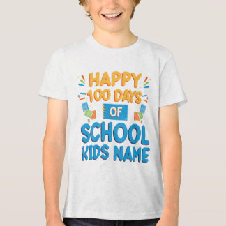 100 DAYS OF SCHOOL CELEBRATION WITH CUSTOM NAME Tri-Blend SHIRT