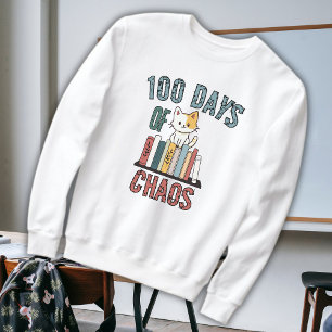 100 Days Of School & Chaos Cute Kitten Teacher Sweatshirt