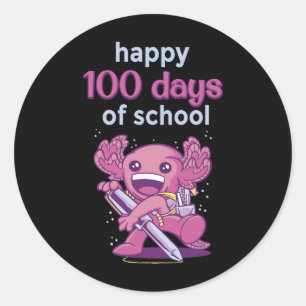 100 days of school classic round sticker