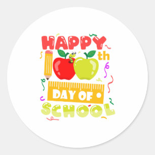 100 Days of School Classic Round Sticker