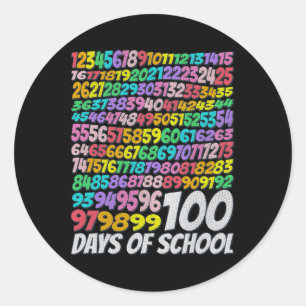 100 Days Of School Colourful Rainbow Teacher Kids  Classic Round Sticker