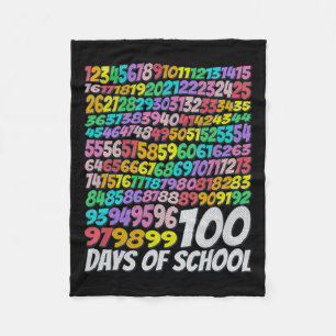 100 Days Of School Colourful Rainbow Teacher Kids  Fleece Blanket