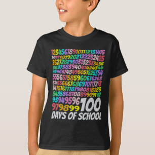 100 Days Of School Colourful Rainbow Teacher Kids  T-Shirt