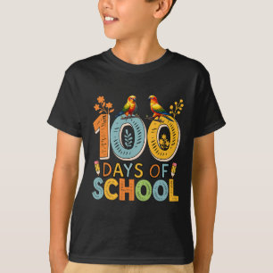 100 Days Of School Colourful Sun Conures Teacher S T-Shirt