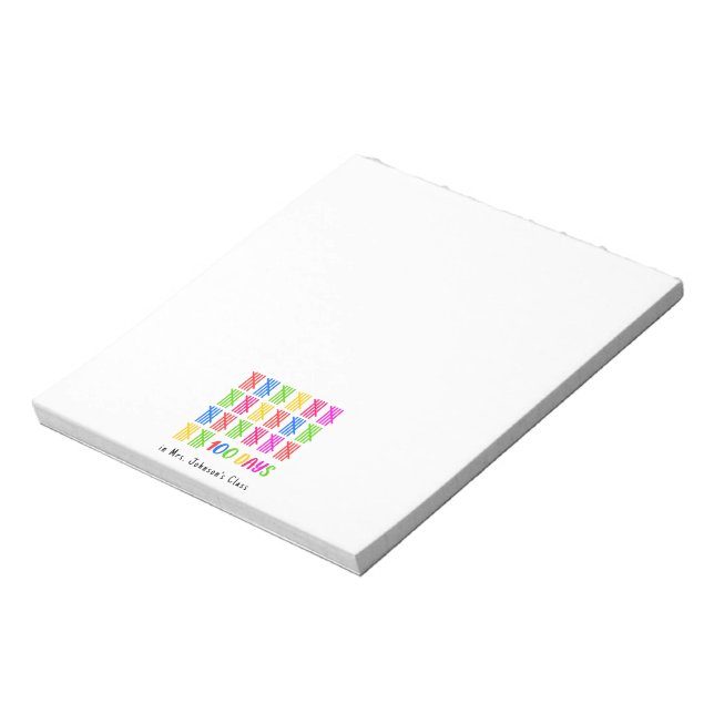100 Days of School Colourful Tally Mark Notepad (Rotated)