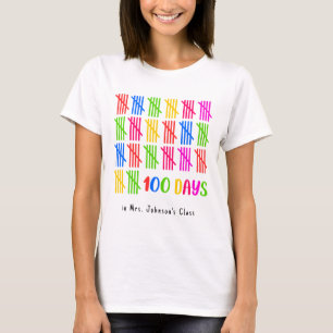 100 Days of School Colourful Tally Mark T-Shirt