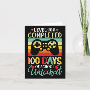 100 Days Of School Complete Gamer Boy Level Unlock Card