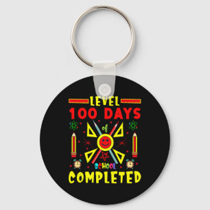100 Days Of School Completed 100th Day Gaming Game Key Ring