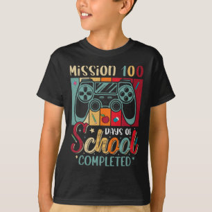 100 Days Of School Completed Gamer Kids 100th Day T-Shirt