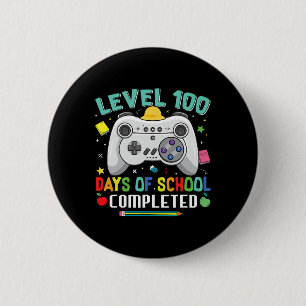 100 Days Of School Completed Gamer Kids Boys 100th 6 Cm Round Badge
