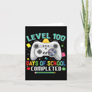 100 Days Of School Completed Gamer Kids Boys 100th Card