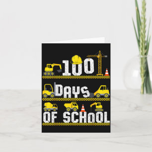 100 Days Of School Construction Truck 100th Day Bo Card