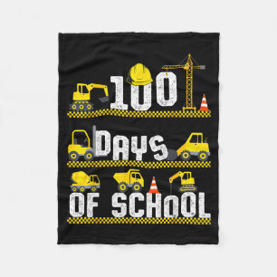 100 Days Of School Construction Truck 100th Day Bo Fleece Blanket