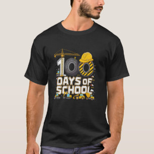 100 Days Of School Construction Vehicles Students  T-Shirt