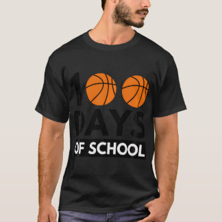 100 Days Of School Cool Basketball Player Teacher  T-Shirt
