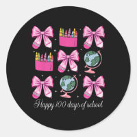100 Days Of School Coquette Bow Map Crayon Teacher