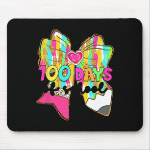 100 Days Of School Coquette Bow Pencil 100th Day T Mouse Pad