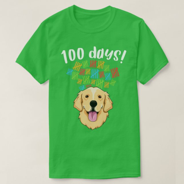 100 Days of School Costume Boy Girl Dog Golden T-Shirt (Design Front)