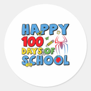 100 Days Of School Costume Spider Web For Boy Classic Round Sticker