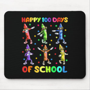 100 Days Of School Crayons Dancing 100th Day Schoo Mouse Pad