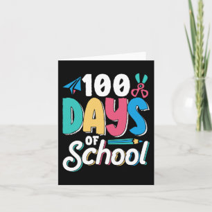 100 Days Of School Cute Class Kids Pupil Card