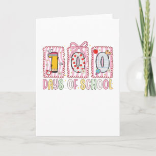 100 Days of School Cute Colorful 100th Day Card
