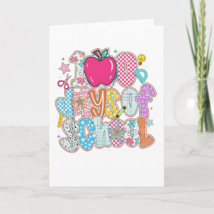 100 Days of School Cute Colorful 100th Day Card