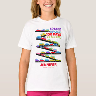 100 Days of School Cute Funny Cars T-Shirt