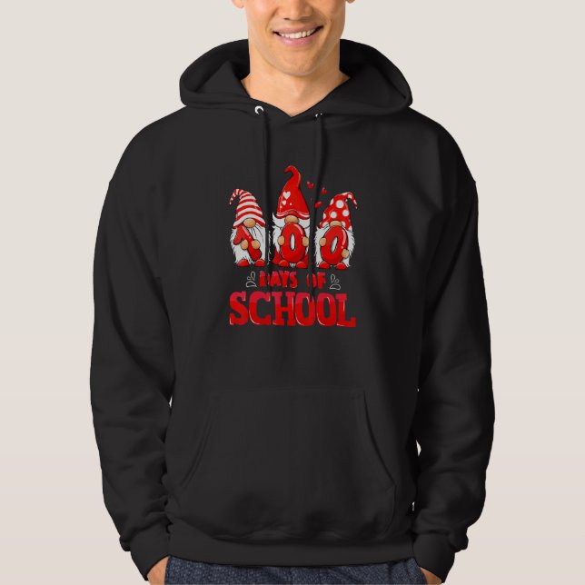 100 Days Of School Cute Gnomes Virtual Learning Te Hoodie (Front)