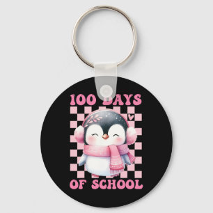 100 Days Of School Cute Penguin With Ckpack School Key Ring