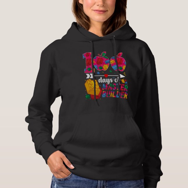 100 Days of School Cute Toy Build Bricks Teacher S Hoodie (Front)