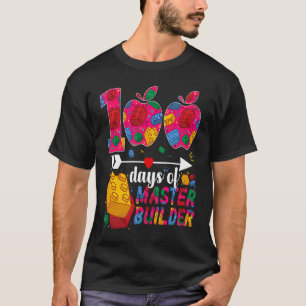 100 Days of School Cute Toy Build Bricks Teacher S T-Shirt