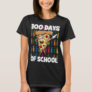 100 Days of School Dabbing Pepperoni Pizza Slice  T-Shirt