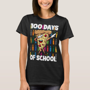 100 Days of School Dabbing Pepperoni Pizza Slice T-Shirt