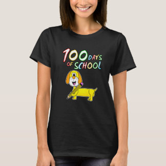 100 Days Of School Dachshund Dog Kindergarten Teac T-Shirt