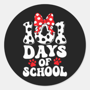 100 Days Of School Dalmatian Dog 100 Days Smarter  Classic Round Sticker