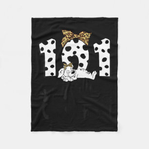 100 Days Of School Dalmatian Dog 100 Days Smarter Fleece Blanket