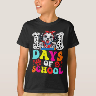 100 Days Of School Dalmatian Dog 100 Days Smarter T-Shirt