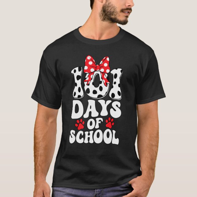 100 Days Of School Dalmatian Dog 100 Days Smarter  T-Shirt (Front)