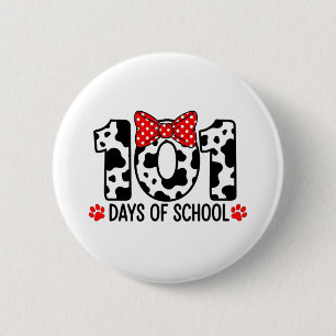 100 Days of School Dalmatian Dog Boy Kid 100th Day 6 Cm Round Badge