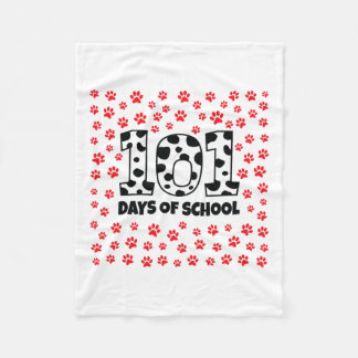 100 Days Of School Dalmatian Dog Boy Kid 100th Day Fleece Blanket