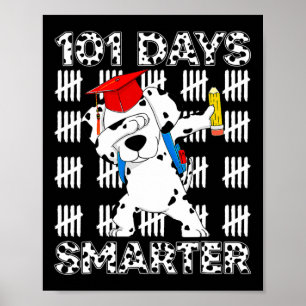 100 Days Of School Dalmatian Dog Boy Kid 100th Day Poster