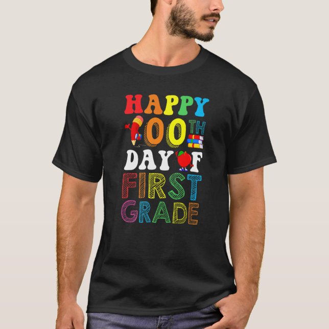 100 Days of School Daughter Son 100th Day of First T-Shirt (Front)