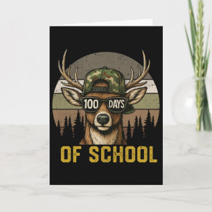 100 Days Of School Deer Hunting Boy Camo Boy Girl Card