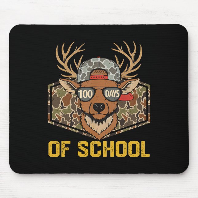 100 Days Of School Deer Hunting Camo Hunter Boy Gi Mouse Pad (Front)